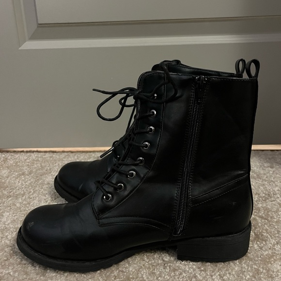 LULU’S Bellah Black Lace-Up Combat Boots - Picture 3 of 8